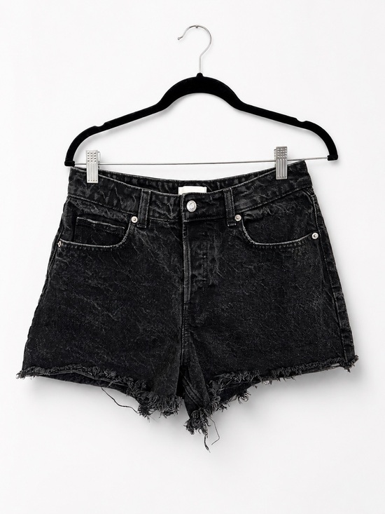 H&M Pants - H&M black acid wash denim cutoff shorts frayed raw hem grunge Y2K